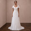 Classic Chiffon Wedding Dress with Short Sleeves and A-Line Silhouette