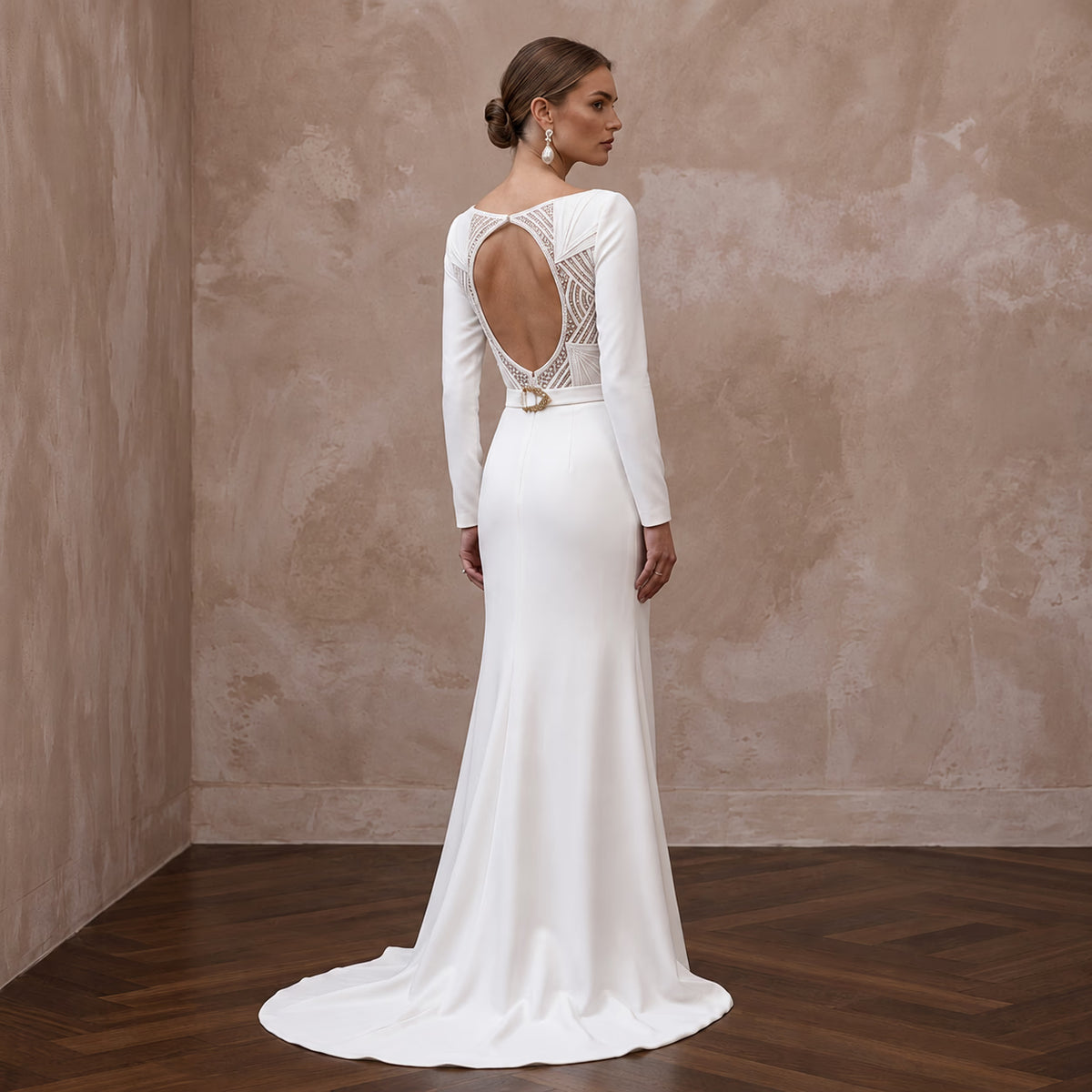 Classic Crepe Bridal Gown for a Mature Bride