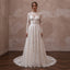 Classic Lace A - Line Wedding Dress with Long Sleeves - Apparel & Accessories > Clothing > Wedding & Bridal Party Dresses > Wedding Dresses - Mignonette Bridal