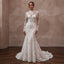 Classic Lace Trumpet Wedding Dress with Long Sleeves - Apparel & Accessories > Clothing > Wedding & Bridal Party Dresses > Wedding Dresses - Mignonette Bridal