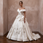 Classic Off-White Satin A-Line Wedding Gown for Engagement Party