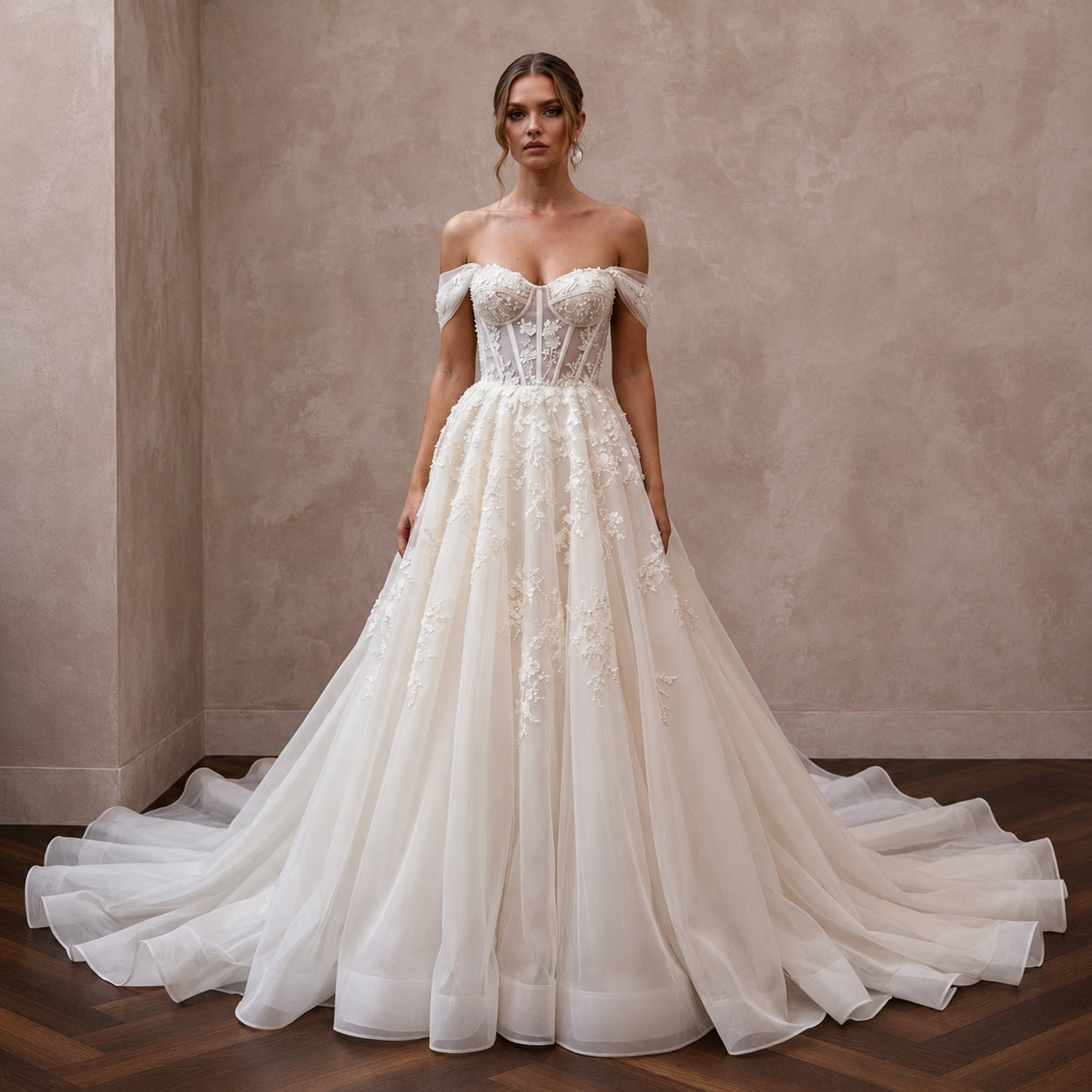 Classic Organza Wedding Dress for a Cathedral Ceremony