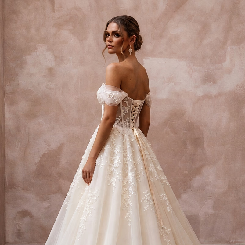 Classic Organza Wedding Dress for a Cathedral Ceremony