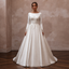 Classic Satin Wedding Dress with Long Sleeves and A - Line Silhouette - Apparel & Accessories > Clothing > Wedding & Bridal Party Dresses > Wedding Dresses - Mignonette Bridal