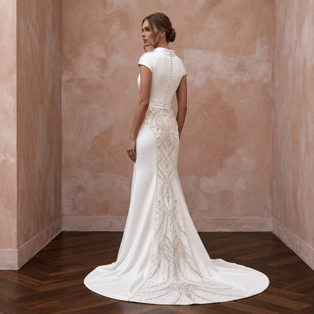 Classic Satin Wedding Gown for a Second Marriage