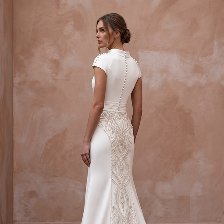Classic Satin Wedding Gown for a Second Marriage