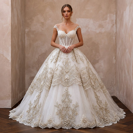 Classic Tulle Wedding Gown for a Formal Church Ceremony