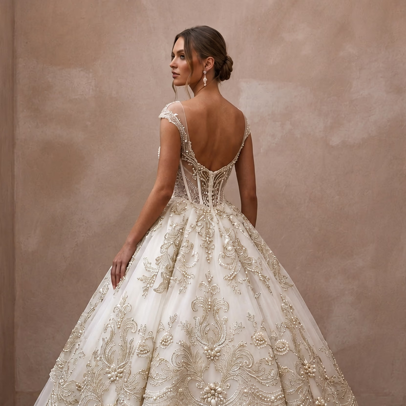Classic Tulle Wedding Gown for a Formal Church Ceremony