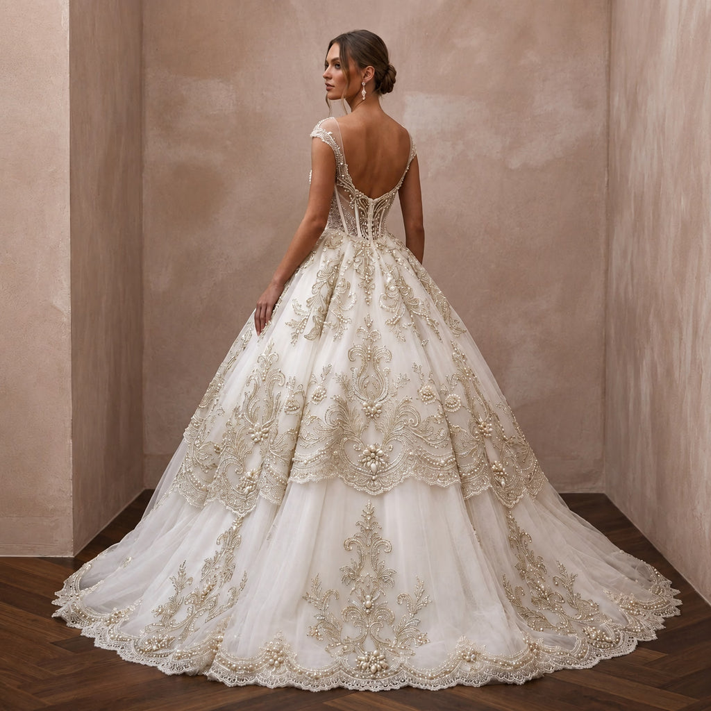 Classic Tulle Wedding Gown for a Formal Church Ceremony