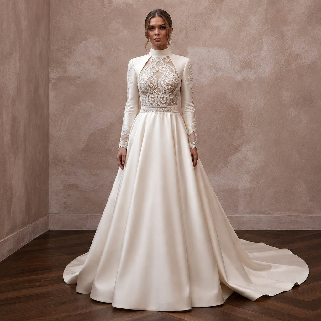 Classic Wedding Dresses with Luxurious Fabric Blends - Apparel & Accessories > Clothing > Wedding & Bridal Party Dresses > Wedding Dresses - Mignonette Bridal