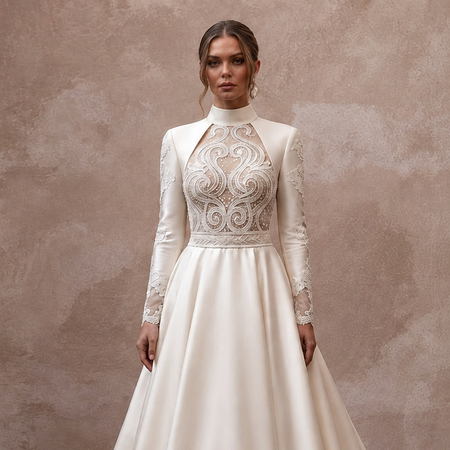 Classic Wedding Dresses with Luxurious Fabric Blends