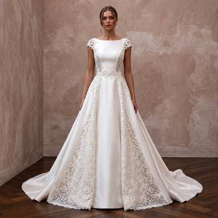 Classic Wedding Dresses with Luxurious Silk and Lace Fabrics