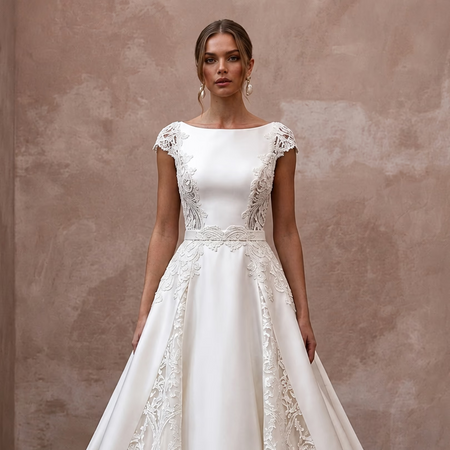 Classic Wedding Dresses with Luxurious Silk and Lace Fabrics - Apparel & Accessories > Clothing > Wedding & Bridal Party Dresses > Wedding Dresses - Mignonette Bridal