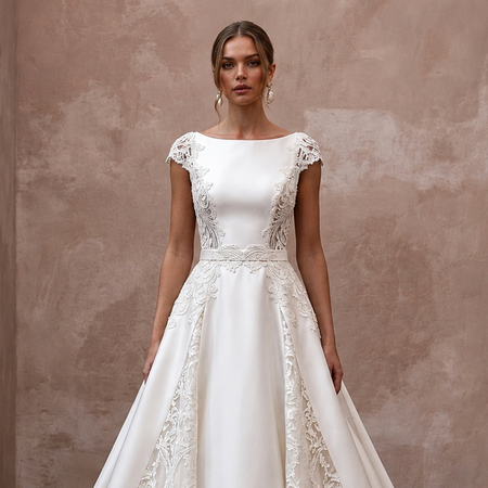 Classic Wedding Dresses with Luxurious Silk and Lace Fabrics