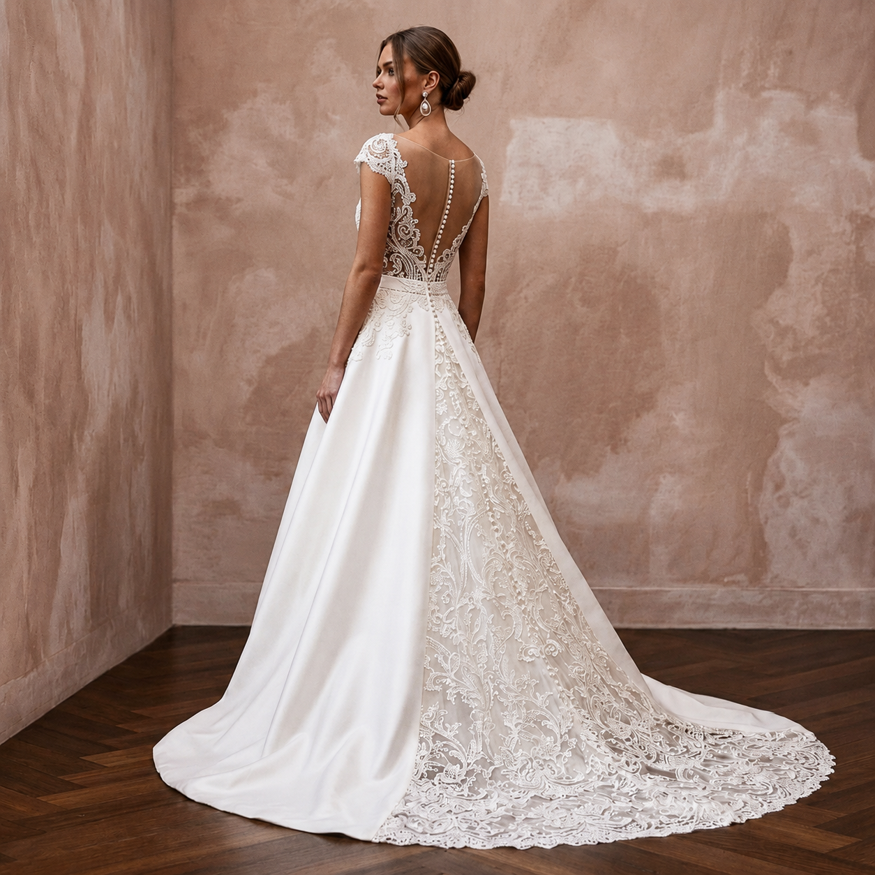 Classic Wedding Dresses with Luxurious Silk and Lace Fabrics