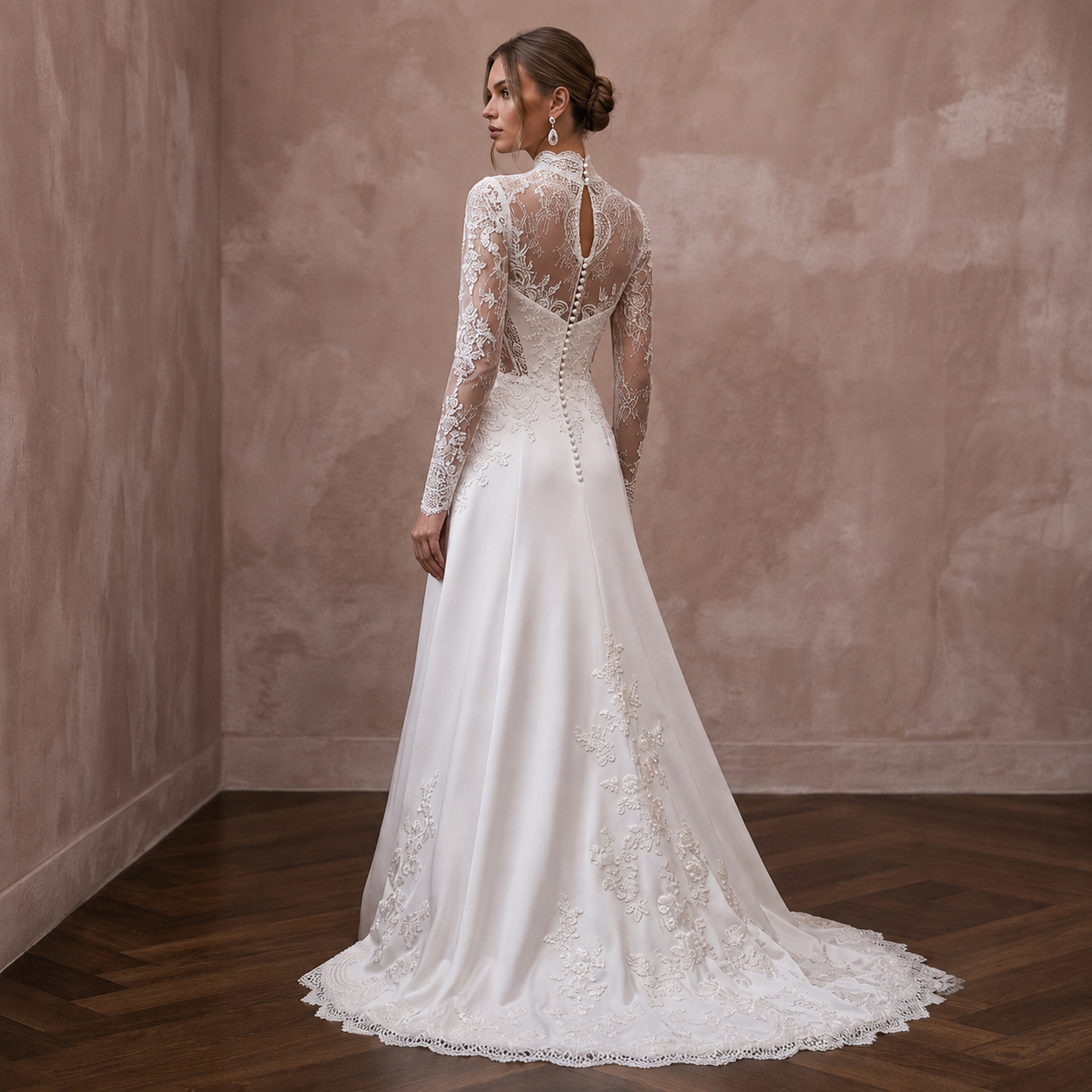 Classic Wedding Dresses with Timeless Satin and Lace Secondary image