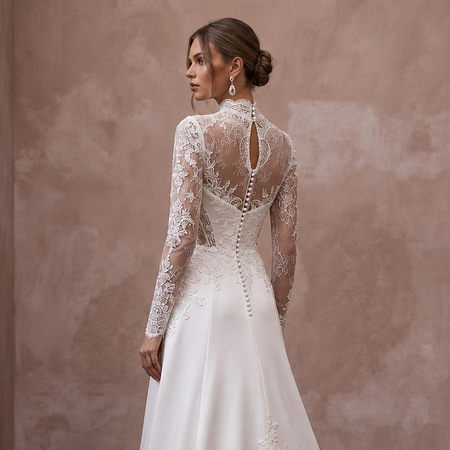Classic Wedding Dresses with Timeless Satin and Lace