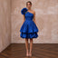 Cobalt Blue Taffeta Bubble Skirt One - Shoulder Party Dress - Apparel & Accessories > Clothing > Wedding & Bridal Party Dresses > Wedding Dresses - Mignonette Bridal