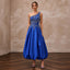 Cobalt Blue Taffeta Bubble Skirt One-Shoulder Party Dress
