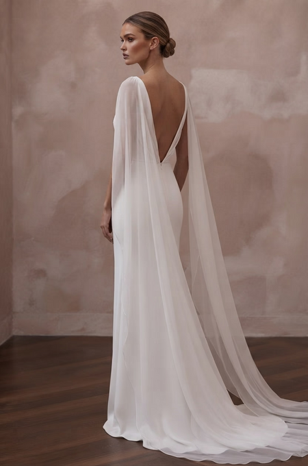 Column Wedding Dresses with Chic Minimalist Appeal - Apparel & Accessories > Clothing > Wedding & Bridal Party Dresses > Wedding Dresses - Mignonette