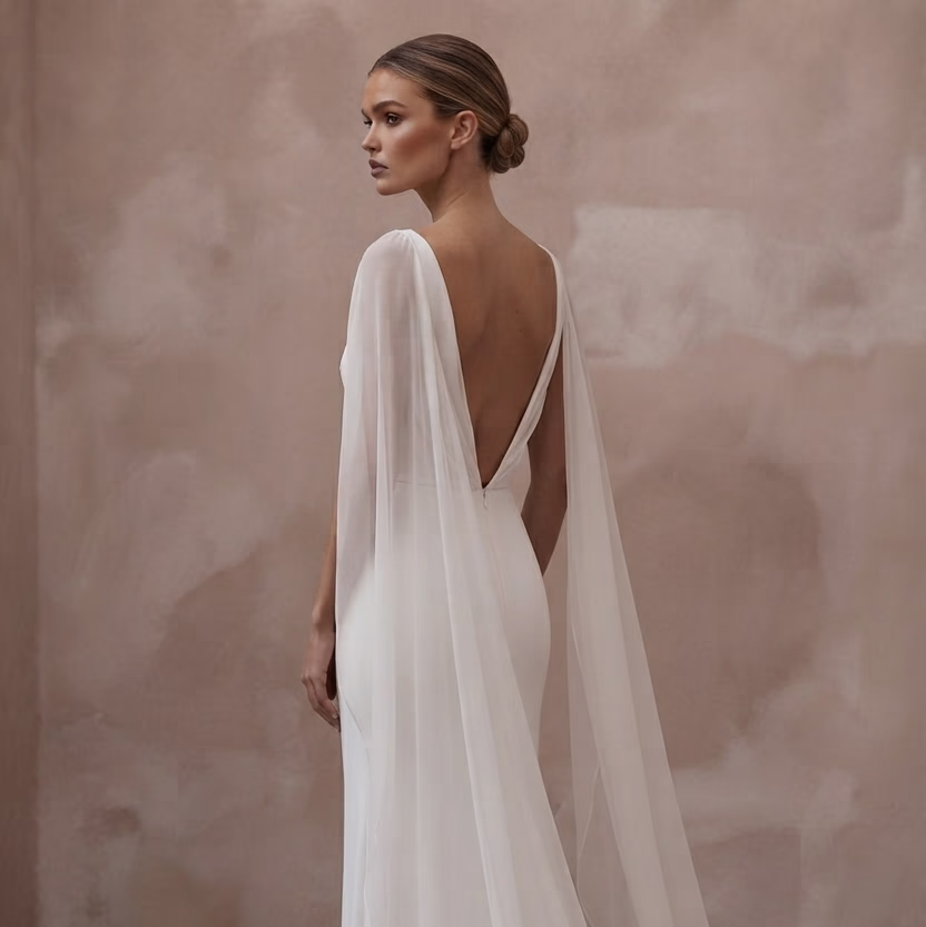 Column Wedding Dresses with Chic Minimalist Appeal - Apparel & Accessories > Clothing > Wedding & Bridal Party Dresses > Wedding Dresses - Mignonette