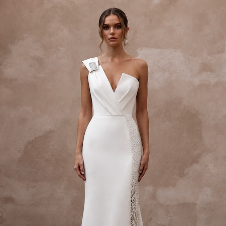 Column Wedding Dresses with Chic Modern Tailoring