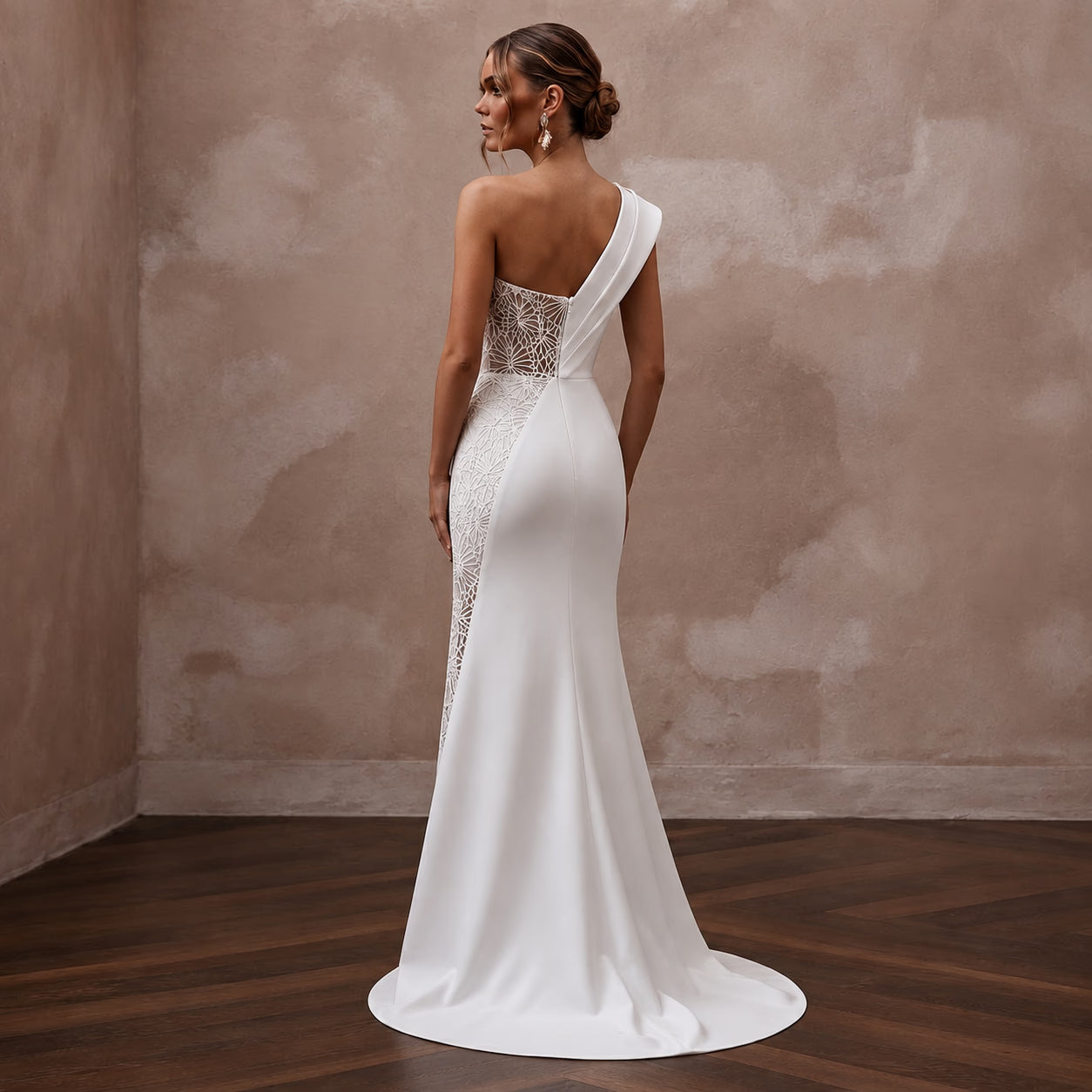 Column Wedding Dresses with Chic Modern Tailoring - Apparel & Accessories > Clothing > Wedding & Bridal Party Dresses > Wedding Dresses - Mignonette Bridal