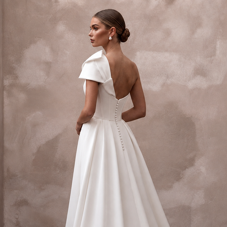 Column Wedding Dresses with Clean Architectural Lines