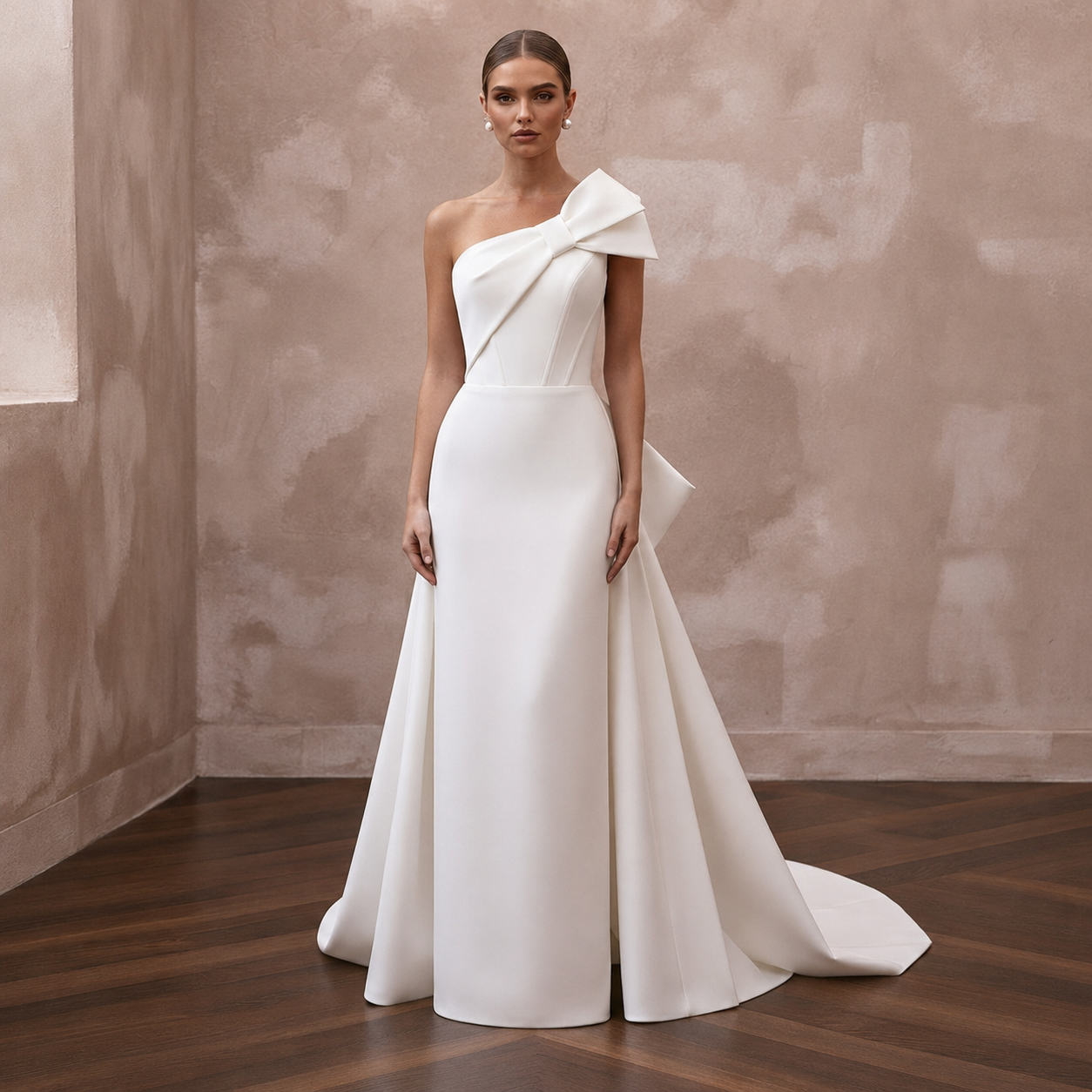 Column Wedding Dresses with Clean Architectural Lines Main image
