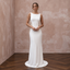 Contemporary Crepe Wedding Dress with Open Back