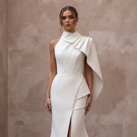 Contemporary Wedding Dresses with Architectural Silhouettes - Apparel & Accessories > Clothing > Wedding & Bridal Party Dresses > Wedding Dresses - Mignonette