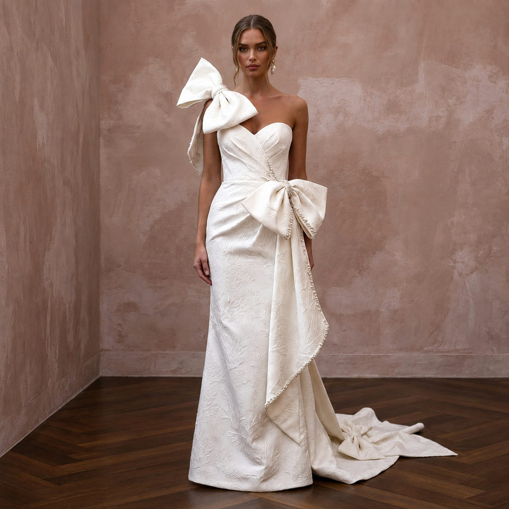 Contemporary Wedding Dresses with Oversized Bow Details