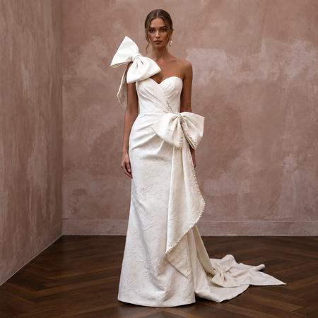 Contemporary Wedding Dresses with Oversized Bow Details