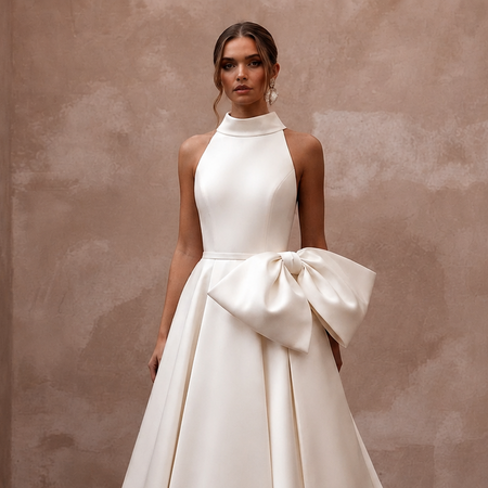 Contemporary Wedding Dresses with Oversized Bow Details
