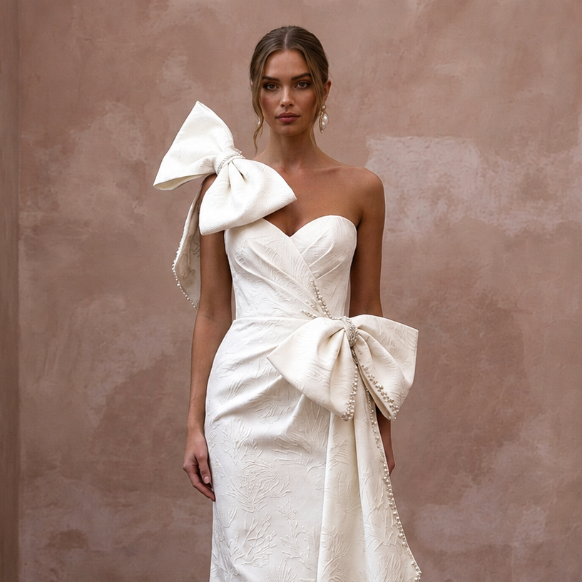 Contemporary Wedding Dresses with Oversized Bow Details