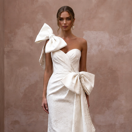 Contemporary Wedding Dresses with Oversized Bow Details