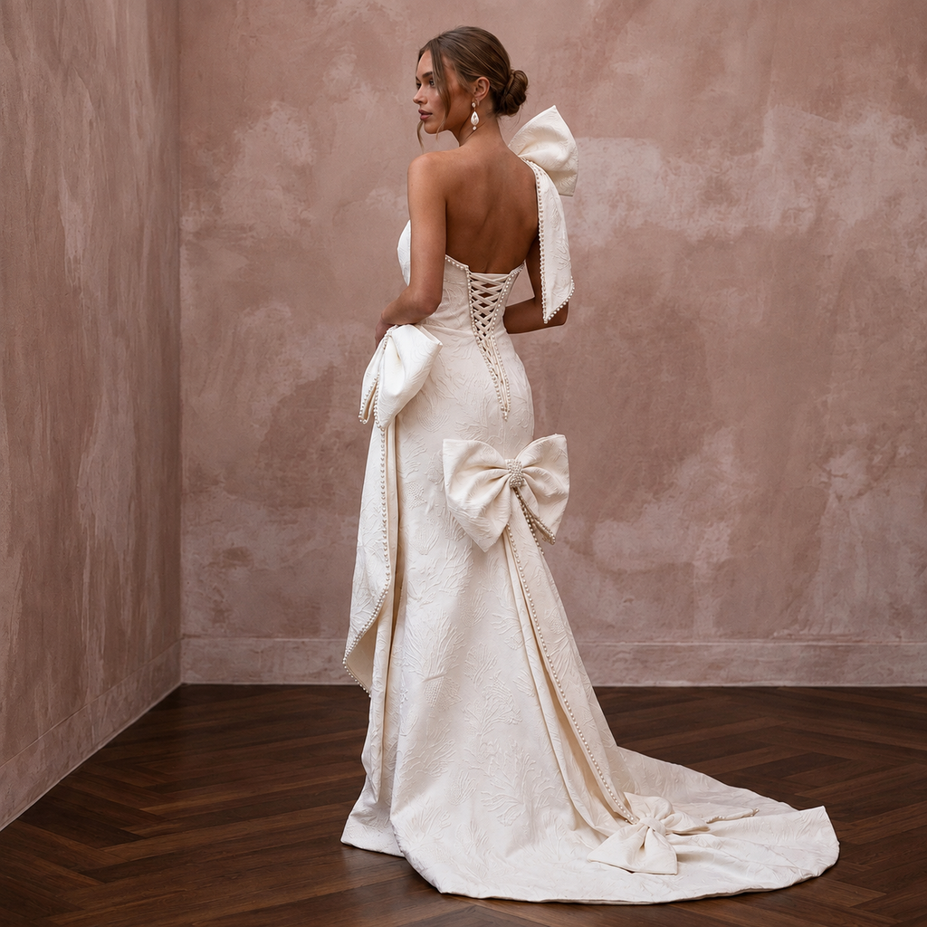 Contemporary Wedding Dresses with Oversized Bow Details