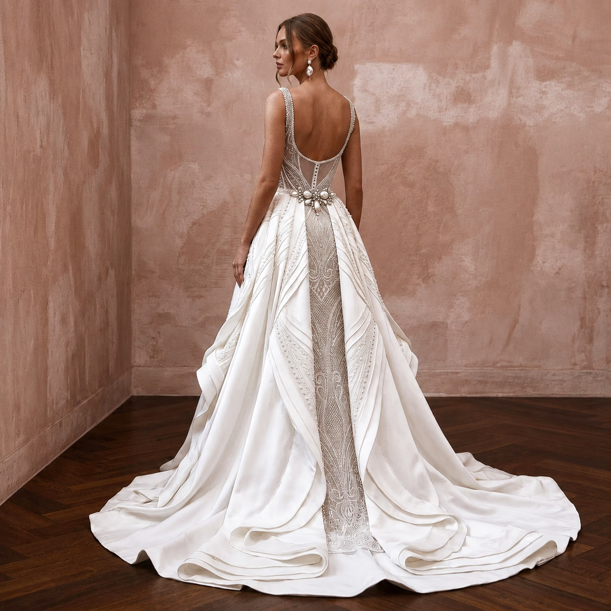 Convertible Wedding Dresses with Removable Satin Skirts - Apparel & Accessories > Clothing > Wedding & Bridal Party Dresses > Wedding Dresses - Mignonette Bridal