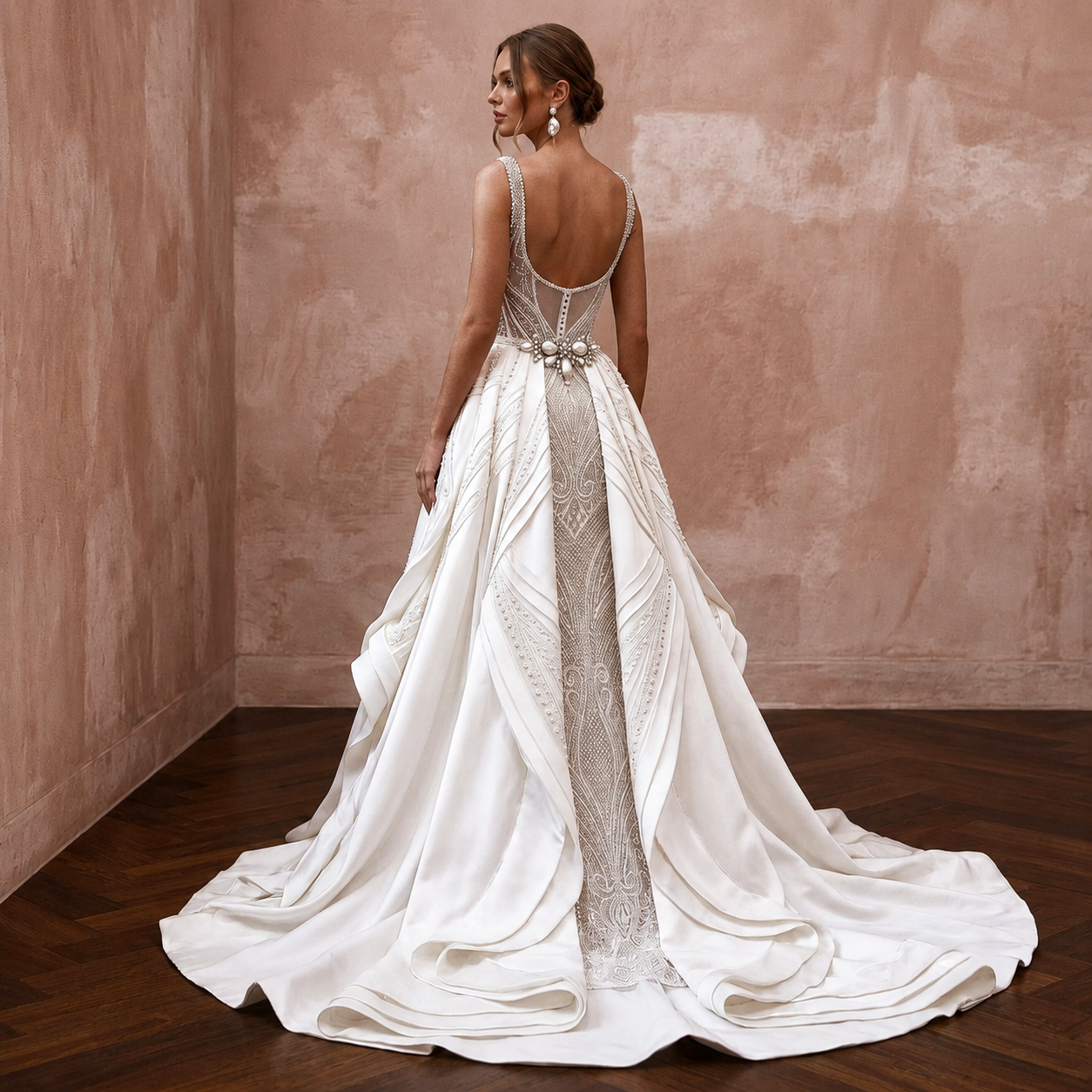 Convertible Wedding Dresses with Removable Satin Skirts