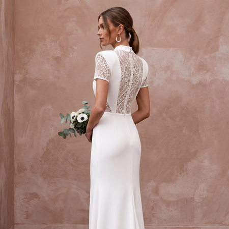 Cool Diamond White Jersey T-Shirt Bridal Gown for Surprise Elopement