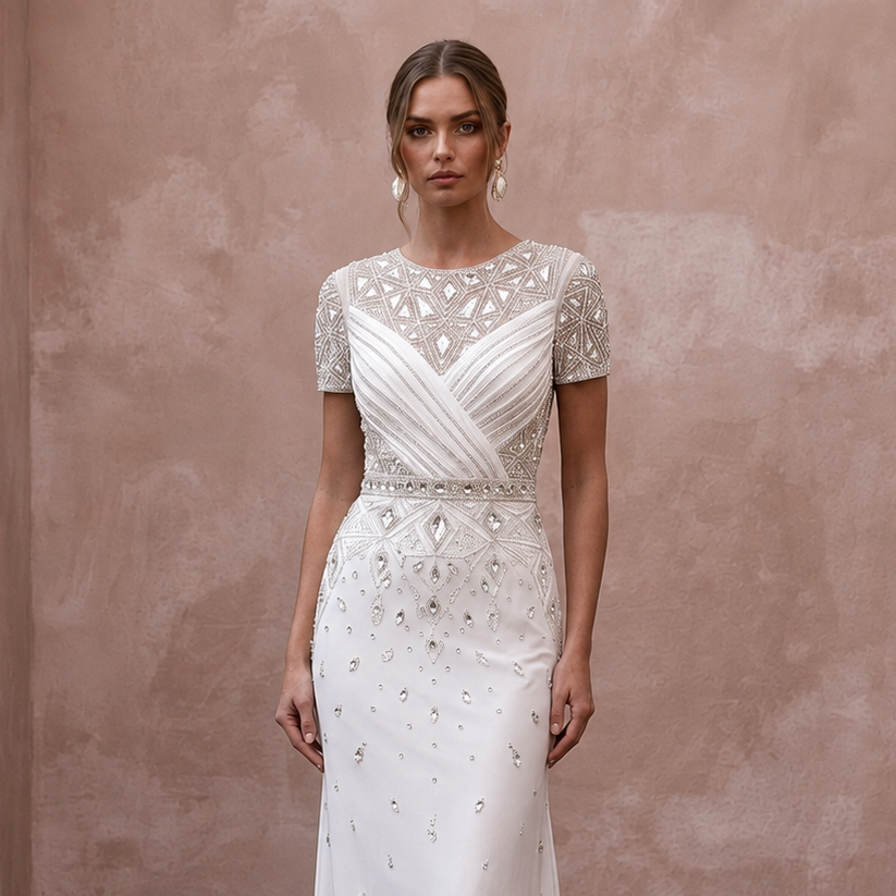 Cool Diamond White Jersey T-Shirt Dress for Surprise Elopement