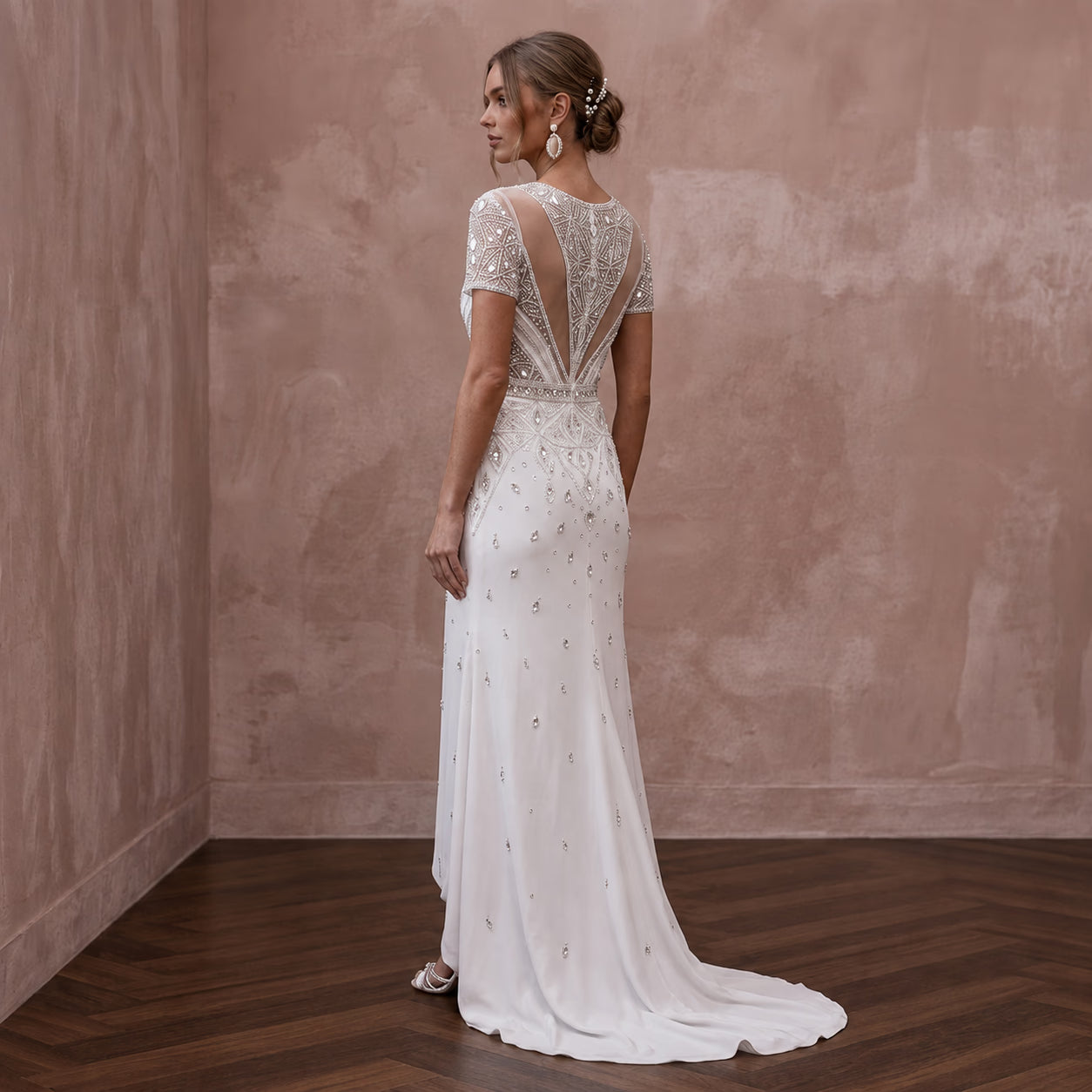Cool Diamond White Jersey T-Shirt Dress for Surprise Elopement Secondary image