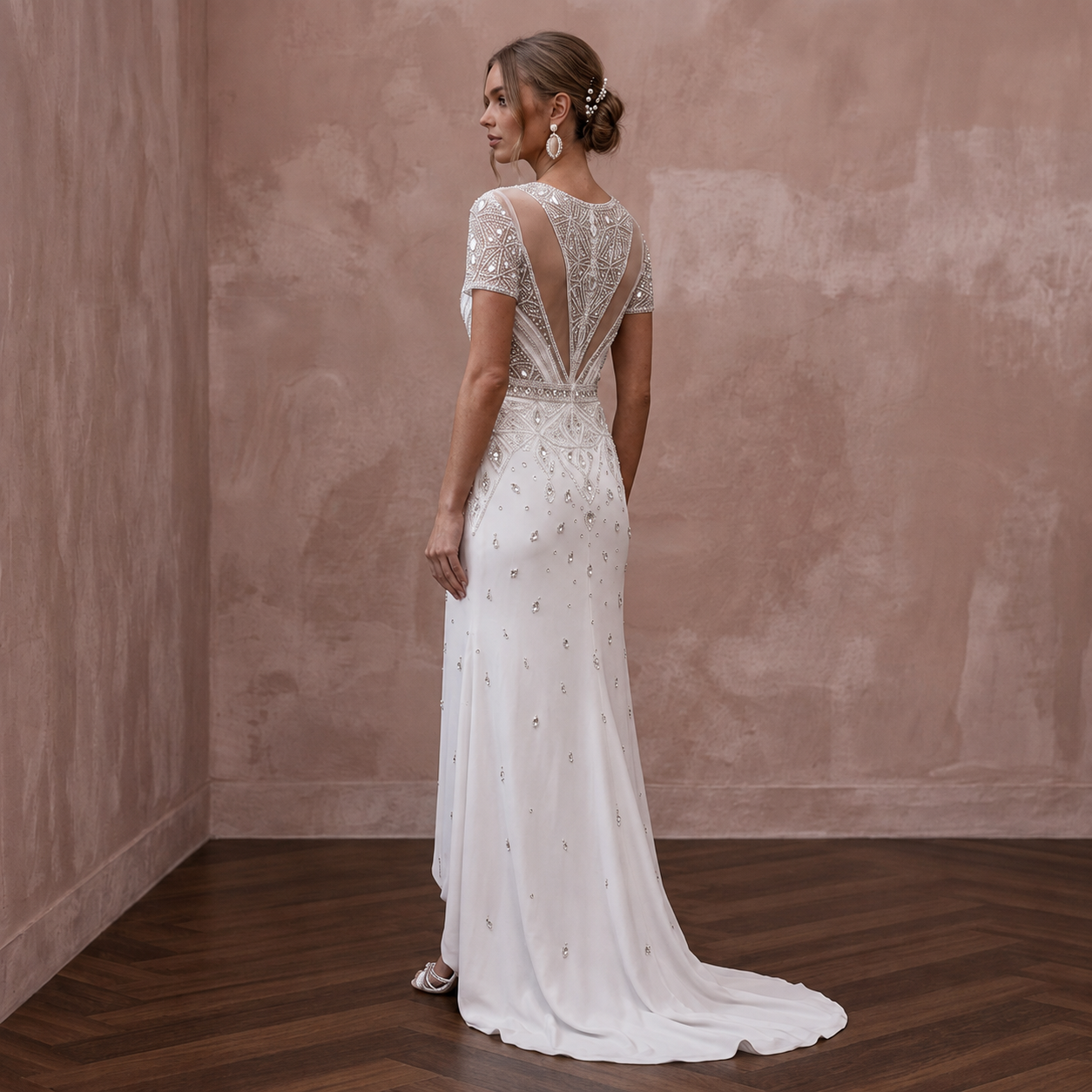 Cool Diamond White Jersey T-Shirt Dress for Surprise Elopement Secondary image