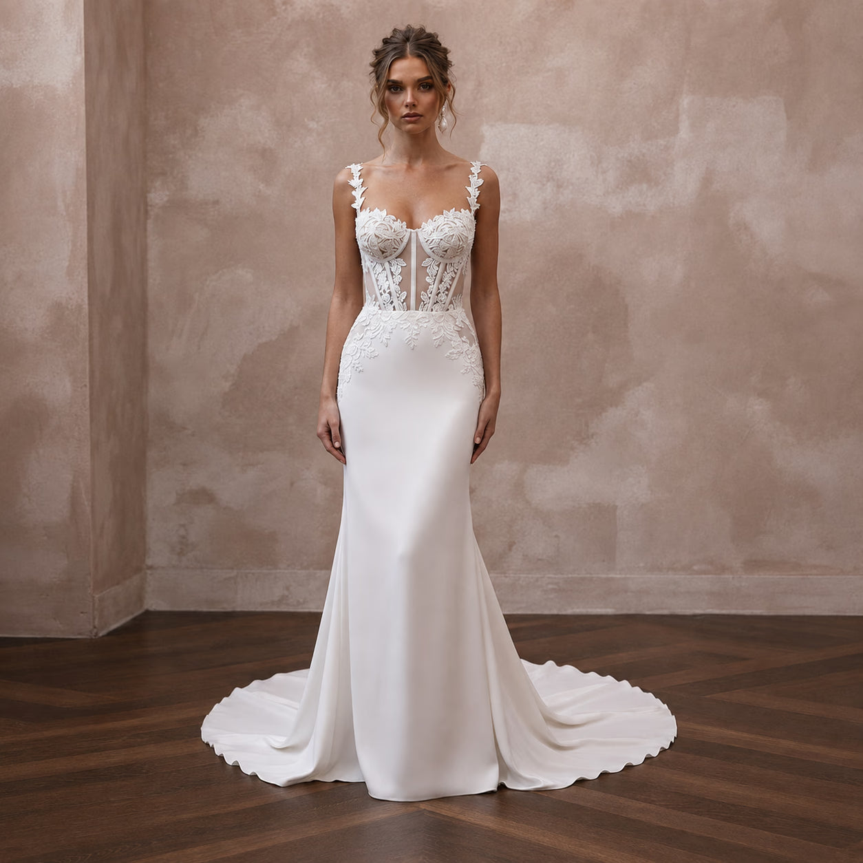 Corset Wedding Dresses with Handcrafted Lace Details - Apparel & Accessories > Clothing > Wedding & Bridal Party Dresses > Wedding Dresses - Mignonette