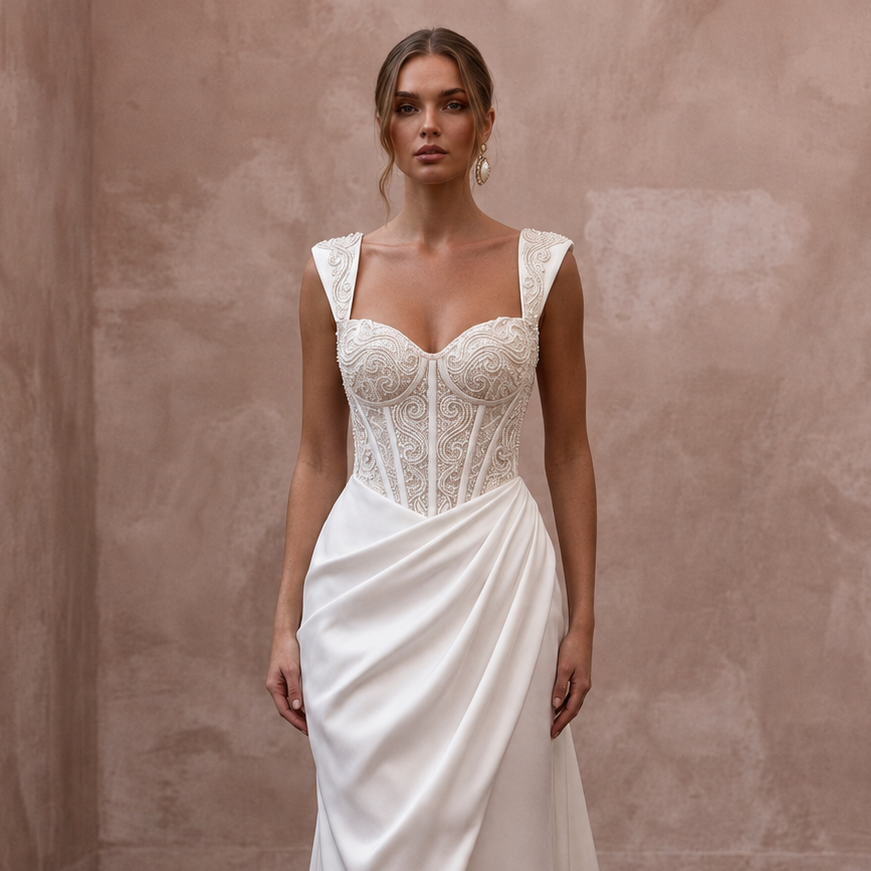 Corset Wedding Dresses with Lace-Up Back Designs