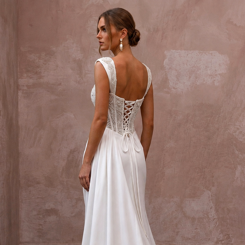 Corset Wedding Dresses with Lace-Up Back Designs
