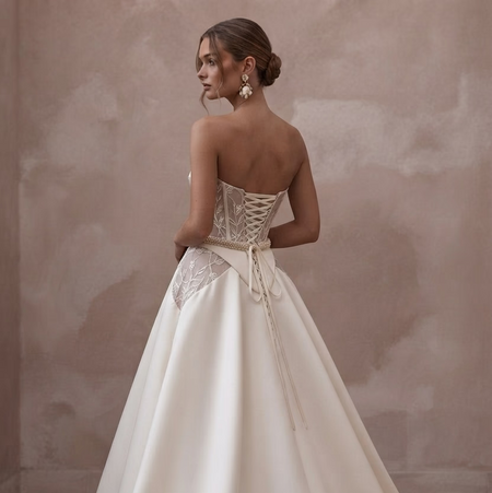 Corset Wedding Dresses with Sculpted Satin Bodices - Apparel & Accessories > Clothing > Wedding & Bridal Party Dresses > Wedding Dresses - Mignonette