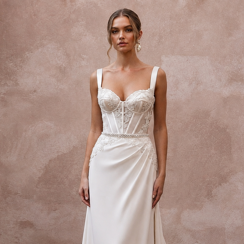 Corset Wedding Dresses with Structured Satin Bodices