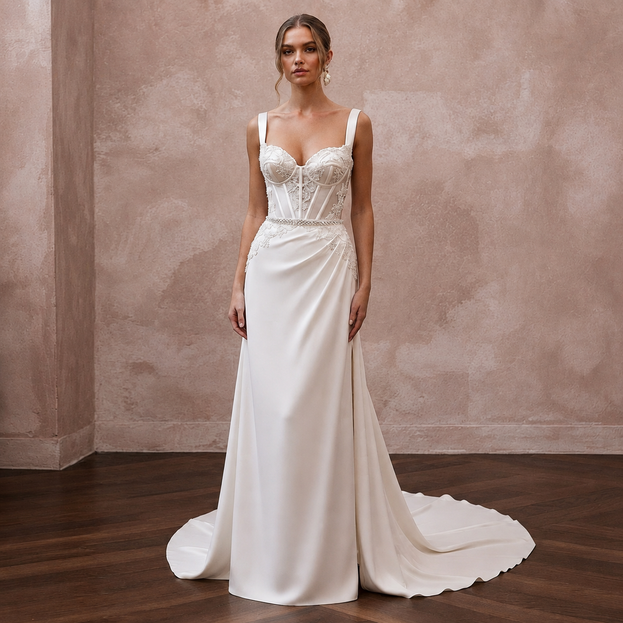 Corset Wedding Dresses with Structured Satin Bodices Main image