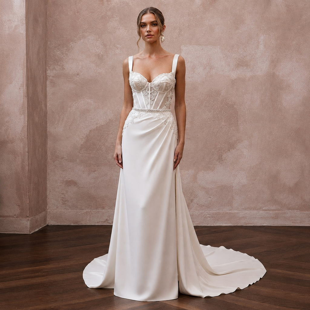 Corset Wedding Dresses with Structured Satin Bodices